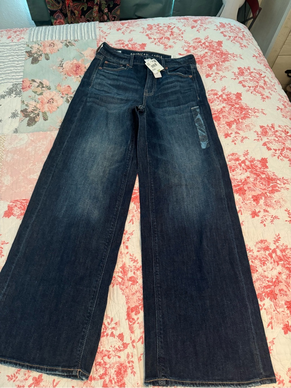 American Eagle Outfitters Dark Indigo Wide Leg Jeans